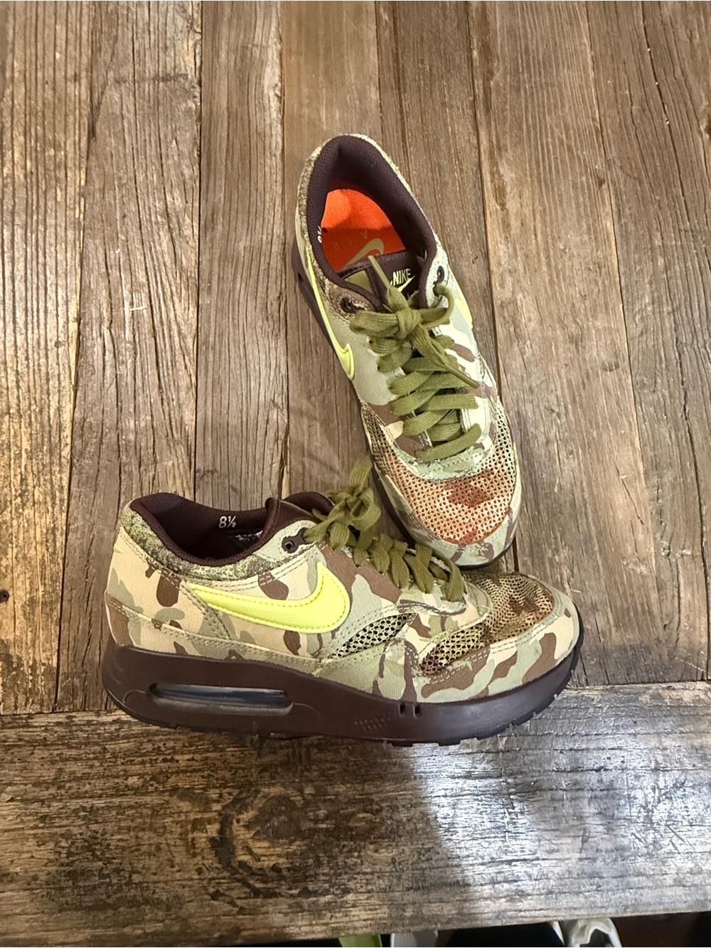 Men’s Nike Air Max 1 86’ OG Camo and lemon twist - worn once with box